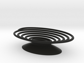 Spiral Soap Dish in Black Smooth Versatile Plastic