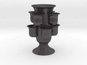 Vertical Garden Vase in Dark Gray PA12 Glass Beads