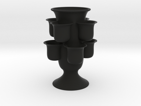 Vertical Garden Vase in Black Smooth PA12