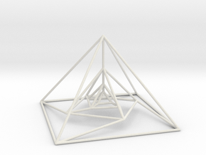 Nested Pyramids Rotated in White Natural Versatile Plastic