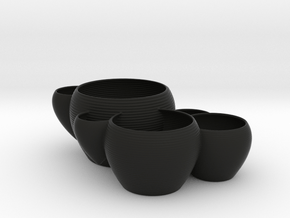 Cluster of Planters in Black Smooth PA12
