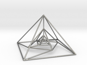Nested Pyramids Rotated in Natural Silver