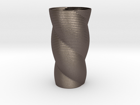 Chord Vase Redux in Polished Bronzed-Silver Steel