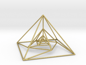 Nested Pyramids Rotated in Natural Brass
