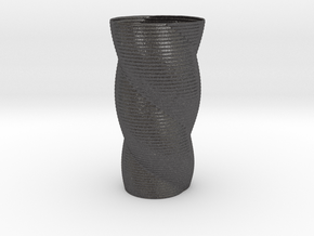 Chord Vase Redux in Dark Gray PA12 Glass Beads