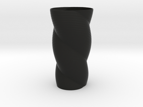 Chord Vase Redux in Black Smooth Versatile Plastic
