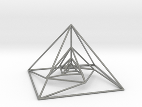 Nested Pyramids Rotated in Gray PA12