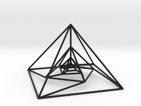 Nested Pyramids Rotated in Black Smooth PA12