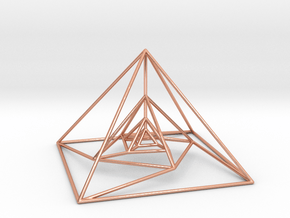 Nested Pyramids Rotated in Polished Copper