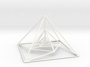 Nested Pyramids Rotated in White Smooth Versatile Plastic