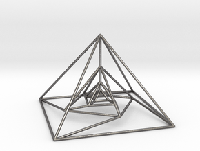 Nested Pyramids Rotated in Processed Stainless Steel 17-4PH (BJT)