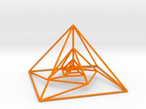 Nested Pyramids Rotated in Orange Smooth Versatile Plastic