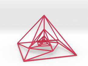 Nested Pyramids Rotated in Pink Smooth Versatile Plastic