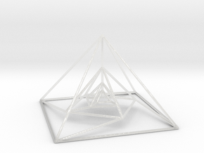 Nested Pyramids Rotated in Clear Ultra Fine Detail Plastic