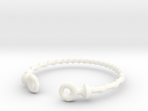 Torque Bracelet in White Smooth Versatile Plastic