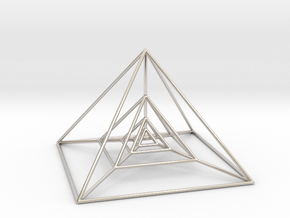 Nested Pyramids in Rhodium Plated Brass