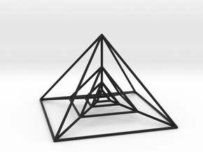 Nested Pyramids in Black Smooth Versatile Plastic