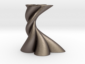 Bundle Vase in Polished Bronzed-Silver Steel