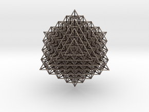 512 Tetrahedron Grid in Polished Bronzed-Silver Steel