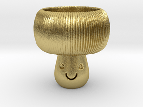 Mushroom Tealight Holder in Natural Brass