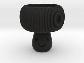 Mushroom Tealight Holder in Black Smooth Versatile Plastic
