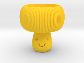 Mushroom Tealight Holder in Yellow Smooth Versatile Plastic