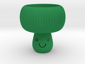 Mushroom Tealight Holder in Green Smooth Versatile Plastic
