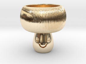 Mushroom Tealight Holder in 9K Yellow Gold 