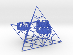 Tealight Holder Pyramid in Blue Smooth Versatile Plastic