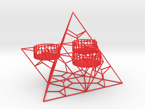 Tealight Holder Pyramid in Red Smooth Versatile Plastic