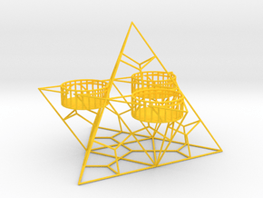 Tealight Holder Pyramid in Yellow Smooth Versatile Plastic