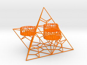 Tealight Holder Pyramid in Orange Smooth Versatile Plastic