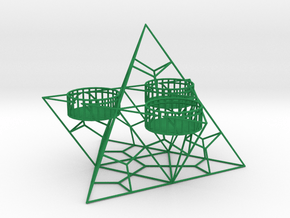 Tealight Holder Pyramid in Green Smooth Versatile Plastic
