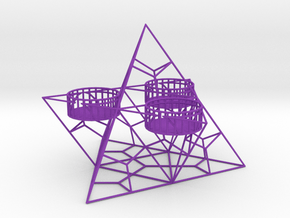 Tealight Holder Pyramid in Purple Smooth Versatile Plastic
