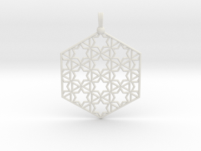 Starry Hexapendant in White Natural Versatile Plastic
