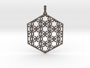 Starry Hexapendant in Polished Bronzed-Silver Steel
