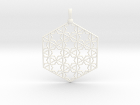 Starry Hexapendant in White Smooth Versatile Plastic