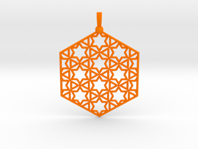 Starry Hexapendant in Orange Smooth Versatile Plastic