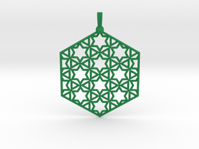 Starry Hexapendant in Green Smooth Versatile Plastic