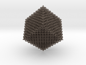 4096 Tetrahedron Grid in Polished Bronzed-Silver Steel