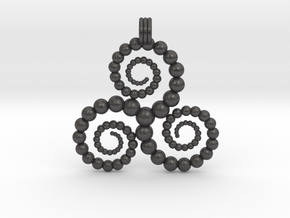 Triskelion in Dark Gray PA12 Glass Beads