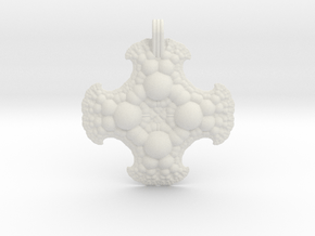 Fractal Pendant Order 4 in White Natural Versatile Plastic