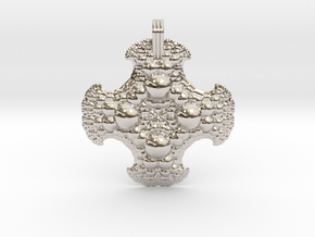 Fractal Pendant Order 4 in Rhodium Plated Brass