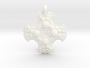 Fractal Pendant Order 4 in White Smooth Versatile Plastic
