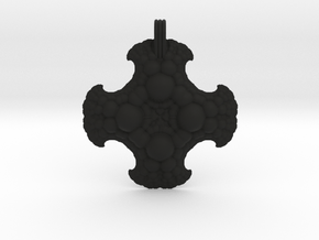 Fractal Pendant Order 4 in Black Smooth Versatile Plastic