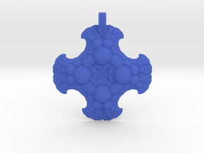 Fractal Pendant Order 4 in Blue Smooth Versatile Plastic