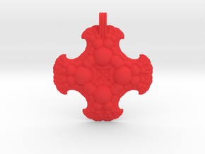 Fractal Pendant Order 4 in Red Smooth Versatile Plastic
