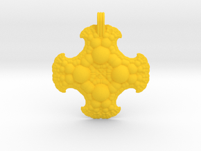 Fractal Pendant Order 4 in Yellow Smooth Versatile Plastic
