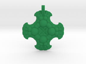 Fractal Pendant Order 4 in Green Smooth Versatile Plastic