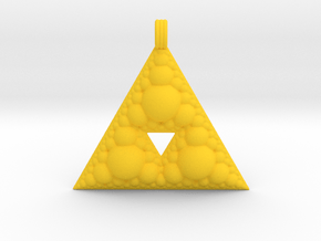 Fractal Pendant Order 3 in Yellow Smooth Versatile Plastic